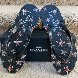 NEW: Coach Abbigail Star Rubber Flip-flop Sandals